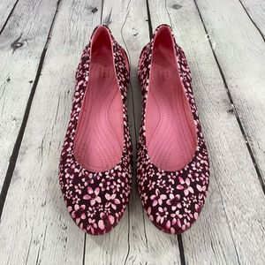 Crocs Floral Print Ballet Flats Women’s Size 9